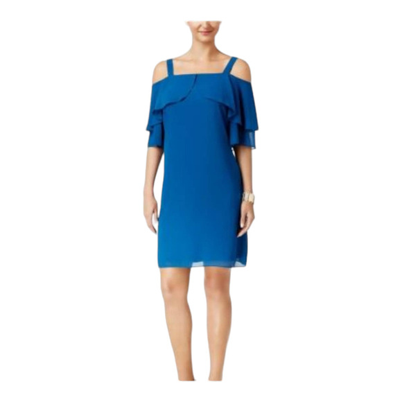 Thalia Sodi Womens Tiered cold shoulder A-line Dress size large - Picture 1 of 10